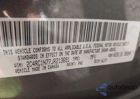 2018 Chrysler Pacifica Hybrid Limited z USA, uszkodzony, nr VIN 2C4RC1N77JR213691
